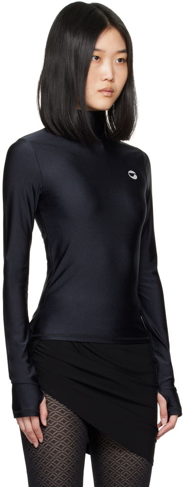 Тениска Coperni Tight High Neck Long Sleeve T-Shirt Черно | COPJS20545, 1