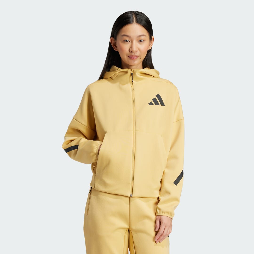Суитчър adidas Performance Z.N.E. Full-Zip Hoodie Жълто | JE7859, 0