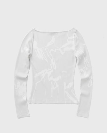 Тениски и потници ØLÅF Boat Neck Long Sleeve Top Бяло | W220113-CEMENT, 0