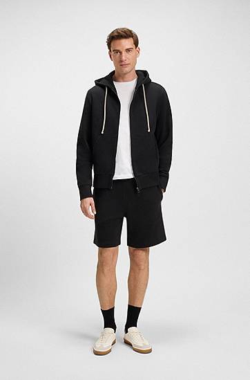 Къси панталони BOSS BECKHAM x BOSS Oversized-Fit Cotton Terry Shorts Черно | 50549262, 1