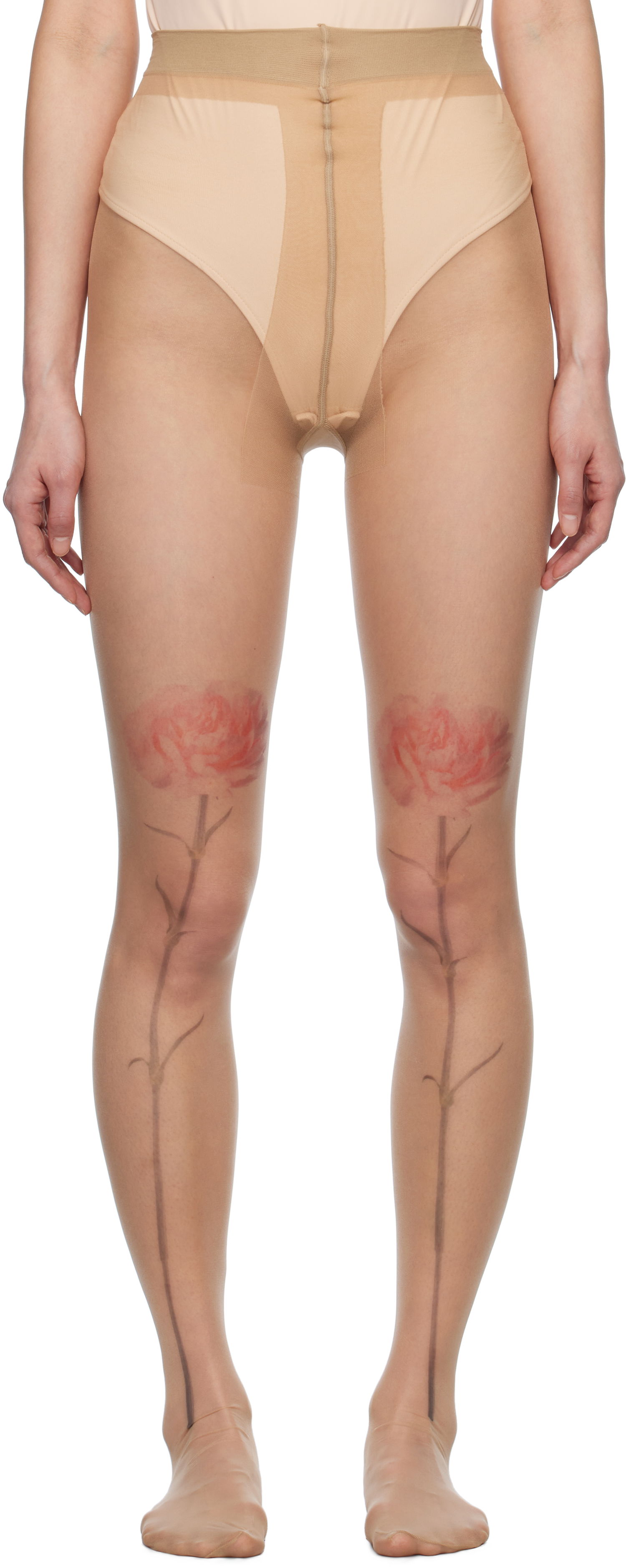 Чорапи Simone Rocha Simone Rocha Sheer Carnation Tights Бежово | SOCK57 0635, 0
