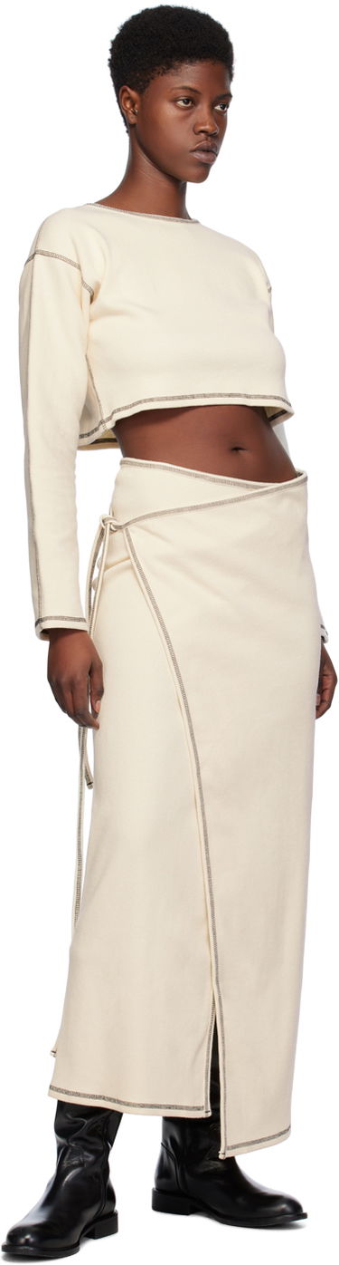 Пола Baserange Wrap Midi Skirt Бежово | SKGW-RIB-SP24, 3