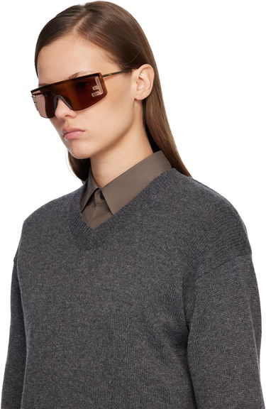 Слънчеви очила FENDI 'FF' Squared Sunglasses Кафяво | FE40168UW0032G 192337229985, 3