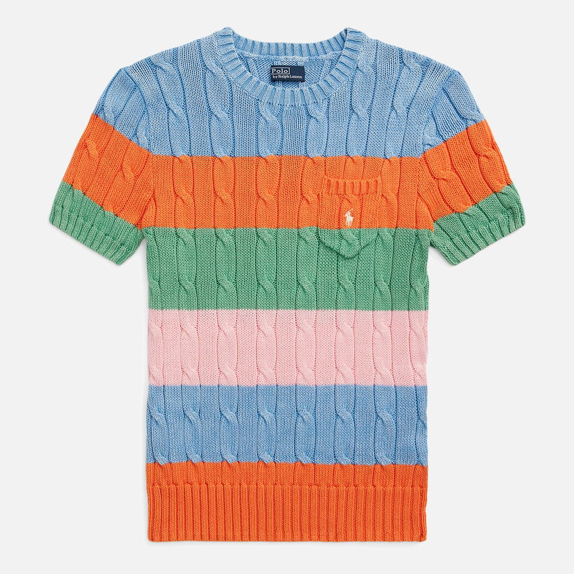 Пуловер Polo by Ralph Lauren Striped Cable-Knit Short-Sleeve Jumper Многоцветен | 211935307001