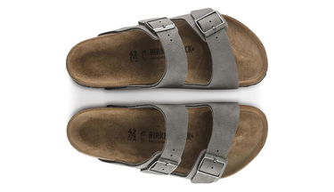 Кецове и обувки Birkenstock Arizona Nubuck Leather Narrow Fit Sandals Сиво | 1020707, 4