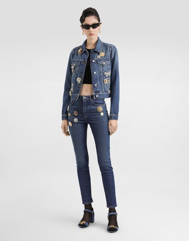 Дънки Dolce & Gabbana Dolce & Gabbana 5-Pocket Jeans with Embellishments Синьо | FTC67ZG8NY1S9001, 1