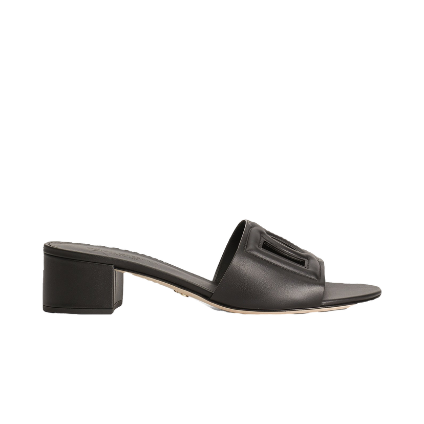 Кецове и обувки Dolce & Gabbana Calfskin Slides and Mules with DG Logo Черно | CR1755AY32980999