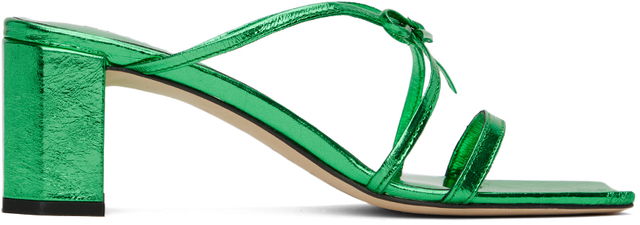 June Metallic Leather Heeled Sandals