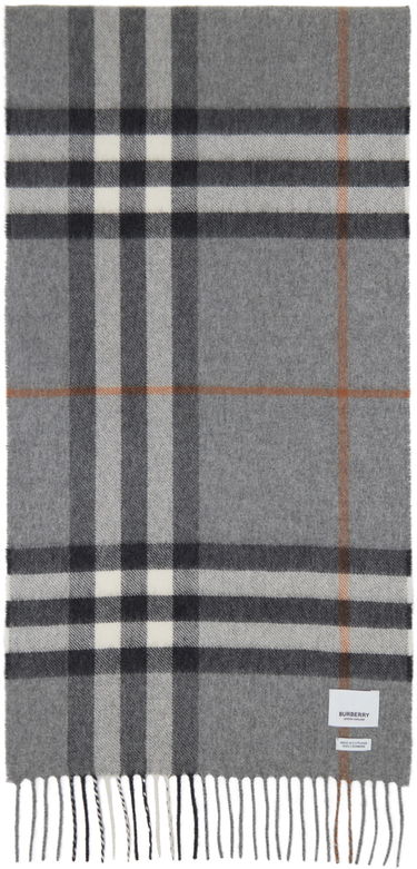 Шал Burberry Check Scarf Gray Сиво | 8016395, 1