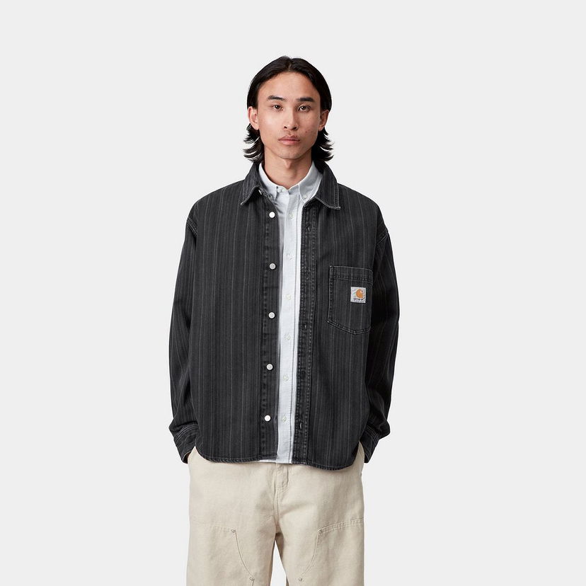 Риза Carhartt WIP Carhartt WIP Rylan Stripe Shirt Jacket Черно | I035567_4