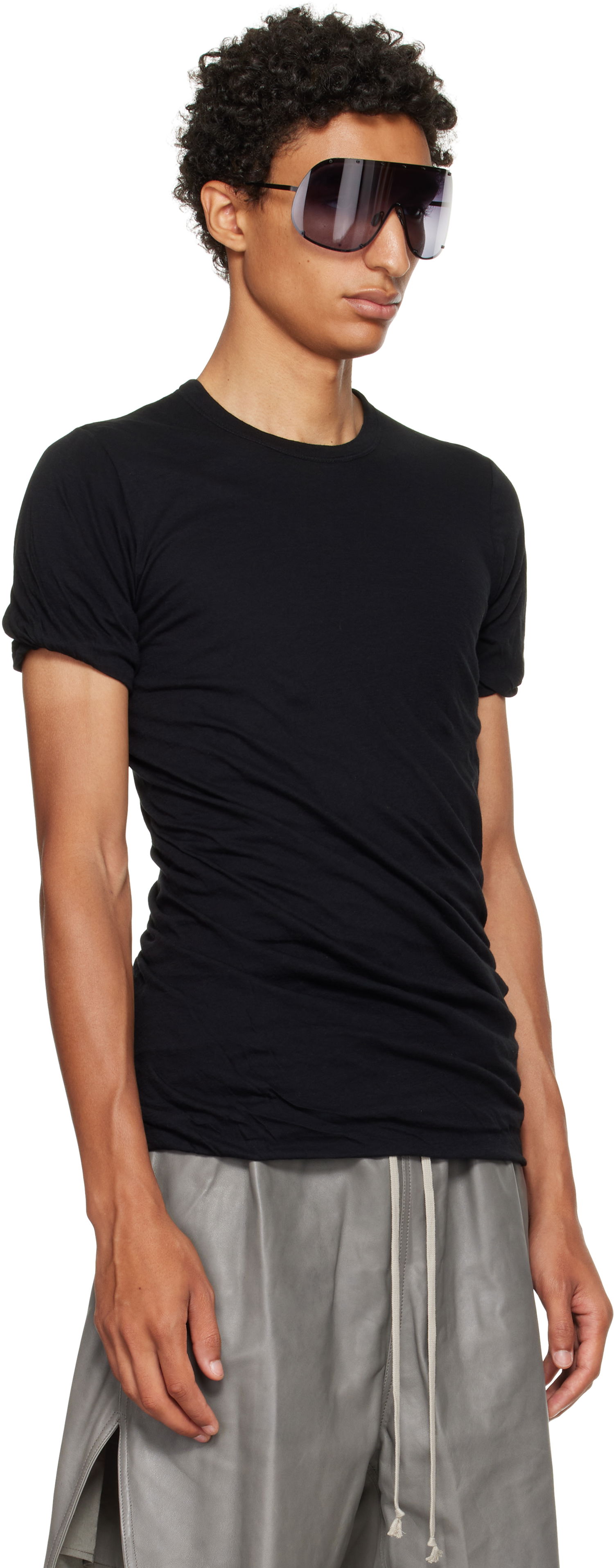 Тениска Rick Owens Rick Owens Concordians Double T-Shirt Черно | RU02E1256 UCDB, 1
