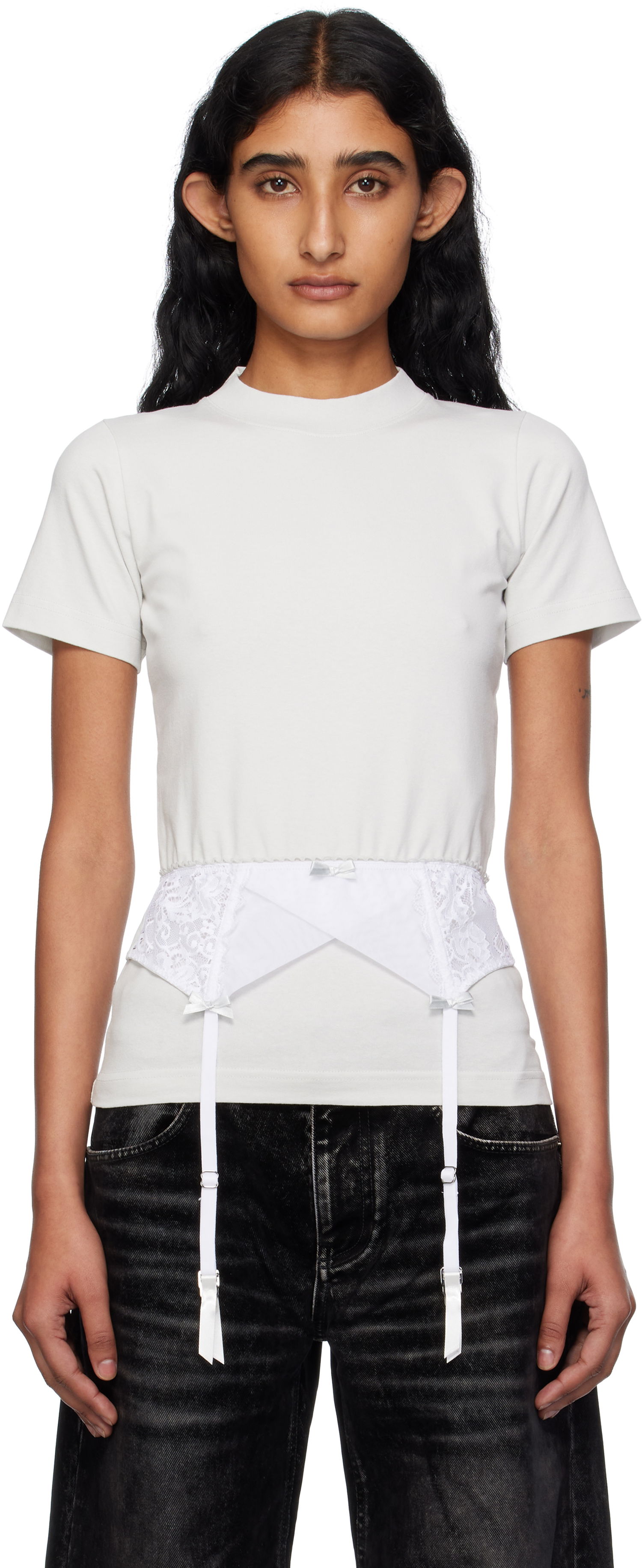 Тениска Balenciaga Balenciaga Lingerie T-Shirt Бяло | 828869TNVB2, 0