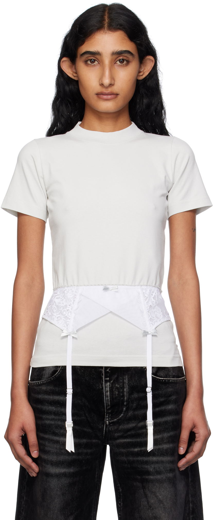 Тениска Balenciaga Balenciaga Lingerie T-Shirt Бяло | 828869TNVB2