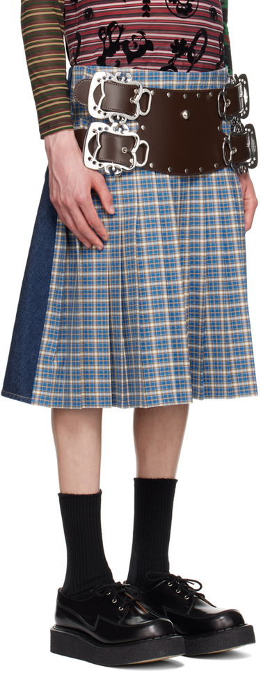 Пола Chopova Lowena Chopova Lowena Marshal Denim Pleated Skirt Синьо | 3207, 1