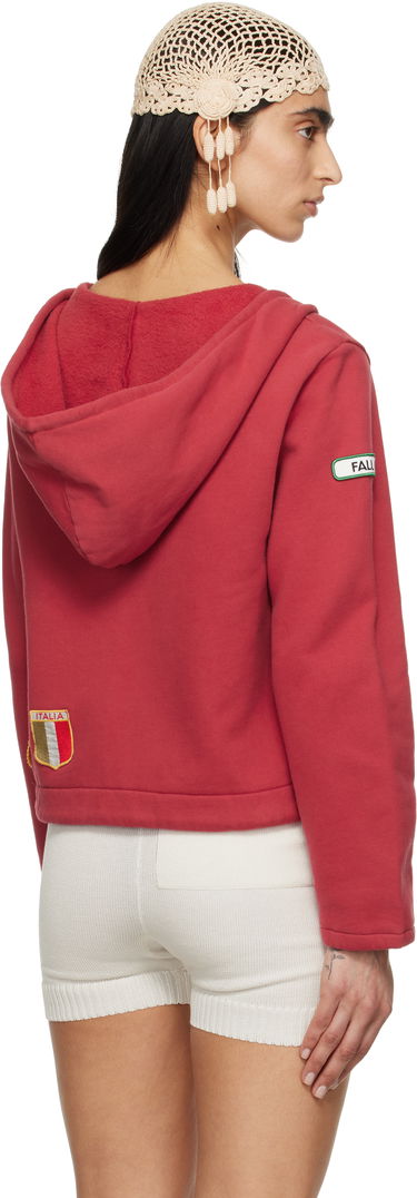 Суитчър Bode Bode Camper Cropped Zip Hoodie Червено | WRS25CS028, 2