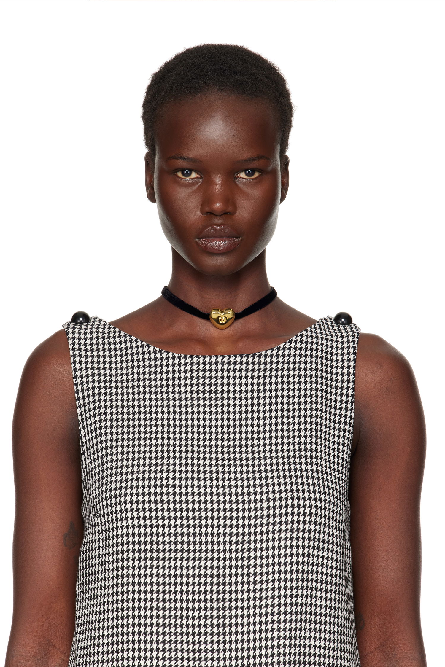 Колие Dolce & Gabbana DG Logo Heart Velvet Choker Черно | WNQ8S1 W1111, 1