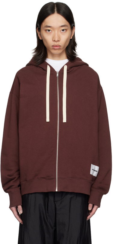 Суитчър Jil Sander Jil Sander Logo Patch Zip Hoodie Кафяво | J47HG0101_J20039, 0