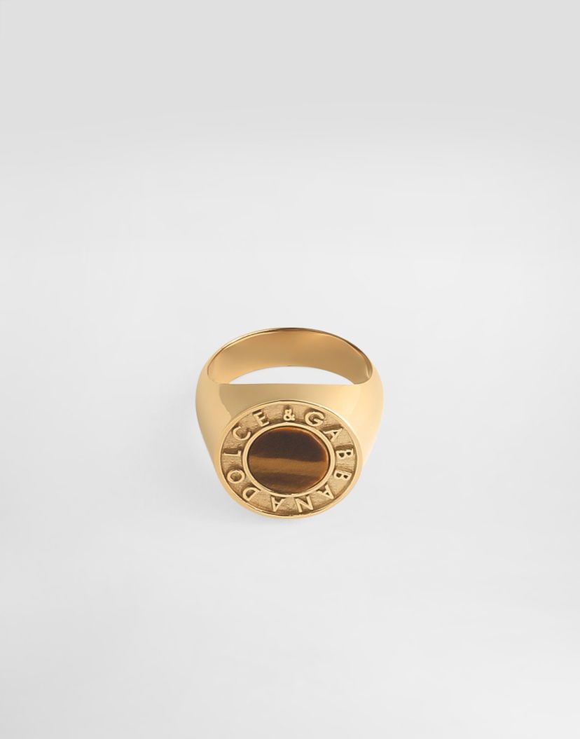 Пръстен Dolce & Gabbana Dolce & Gabbana Logo Ring with Tiger Eye Металик | WRR5S1W1111ZOO00
