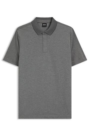 Поло тениска BOSS BOSS Cotton-Blend Polo Shirt Сиво | 50531949, 0