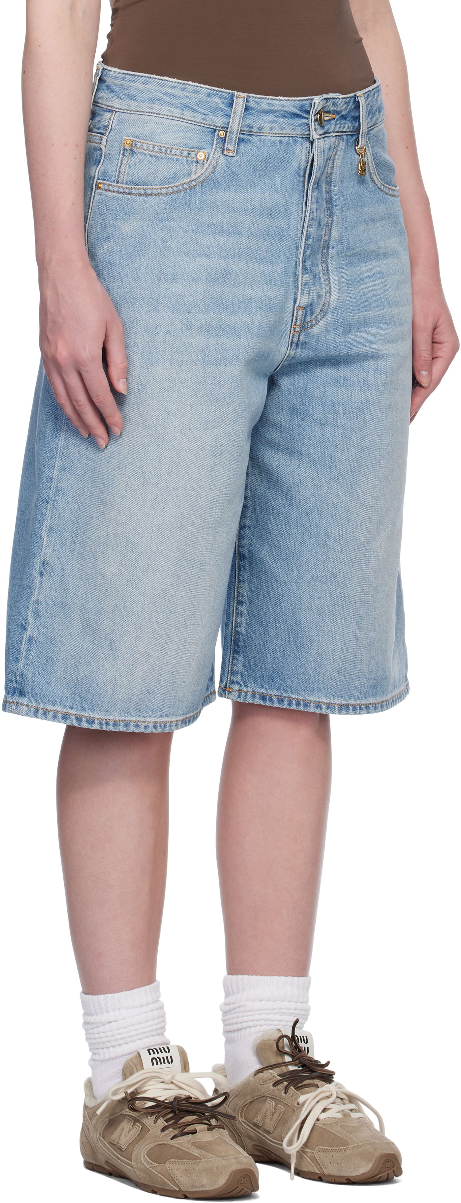 Къси панталони AMIRI AMIRI Faded Denim Shorts Синьо | AWDNSH1006, 1