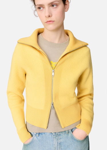 Пуловер AXEL ARIGATO Verve Ribbed Collar Zip-Up Cardigan Жълто | A3703001, 9