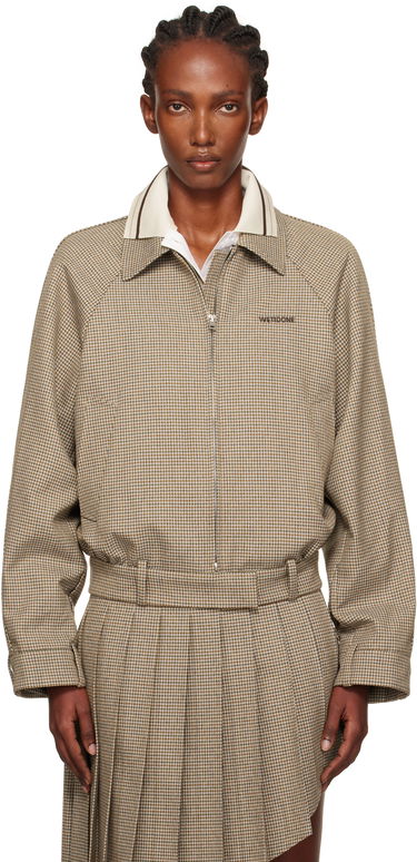 Яке We11done Polo Collar Micro Checked Zip Jacket Бежово | WD-JK2-25-012-W-BG, 0