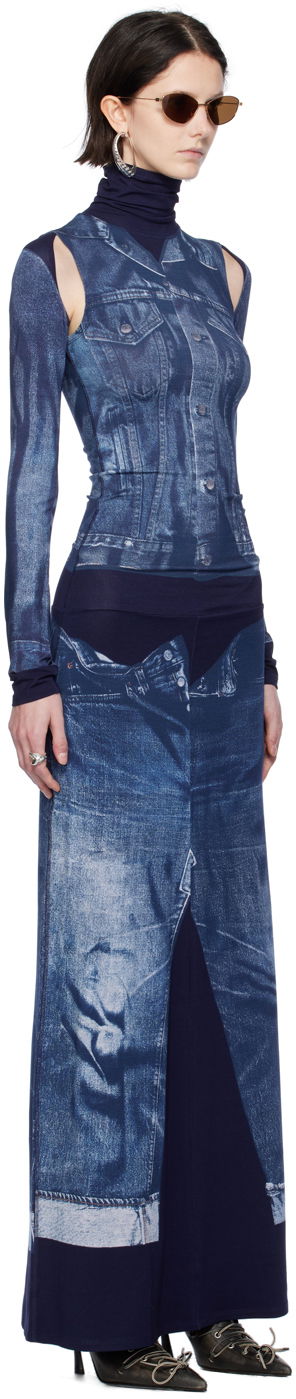 Пола Jean Paul Gaultier Gaultier Trompe L'oeil Maxi Dress Синьо | 23/15-F-RO068-J530-5950, 1