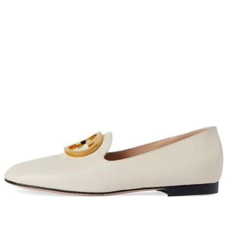 Кецове и обувки Gucci Gucci Plaque Loafers Бяло | 723395-C9D00-9022, 0
