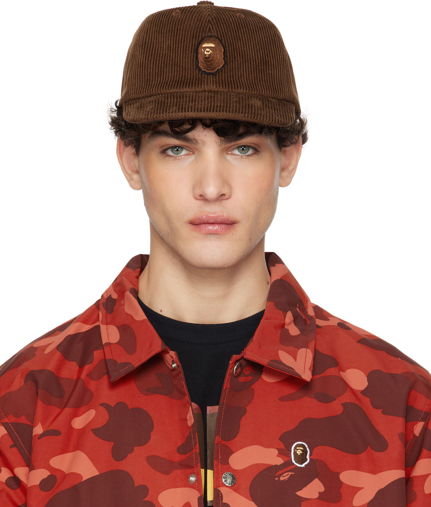 Шапка с козирка BAPE Corduroy Cap With Logo Patch Кафяво | 001CPK801004M, 0