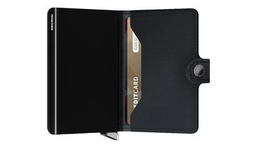 Портфейл Secrid Premium Black Leather Mini Cardholder Черно | MDu-Black, 4