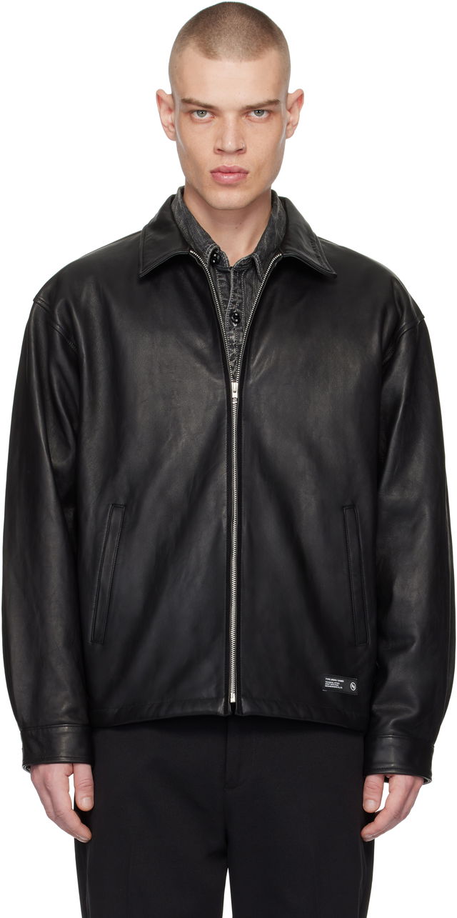 Zip Work Leather Jacket