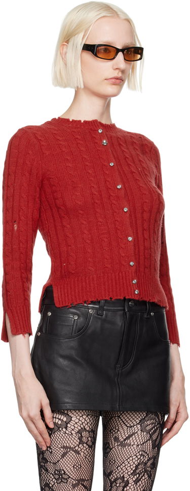 Пуловер Marc Jacobs Marc Jacobs Shrunken Cashmere Cable Cardigan Червено | 2F4RTP018K18, 1