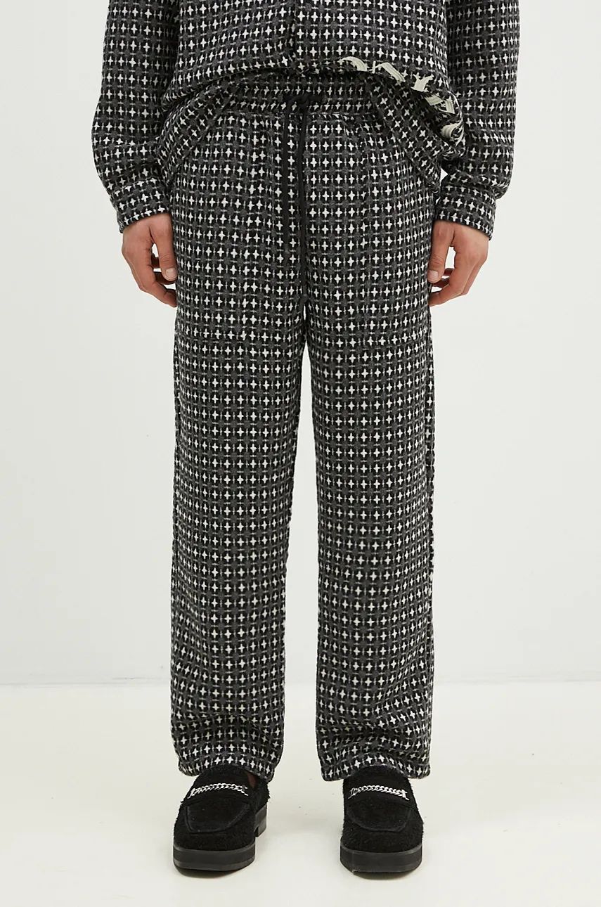 Панталони Pleasures Cross Easy Pants Patterned Сиво | P24F035, 0