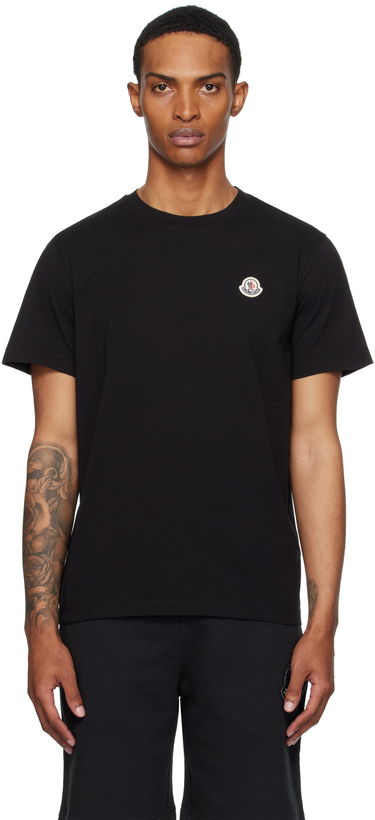 Тениска Moncler Moncler Logo Patch Cotton T-Shirt Черно | K20918C00033829H8, 0