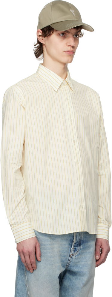 Риза AMI AMI Paris Classic Striped Shirt Жълто | HSH051.CO0109, 1
