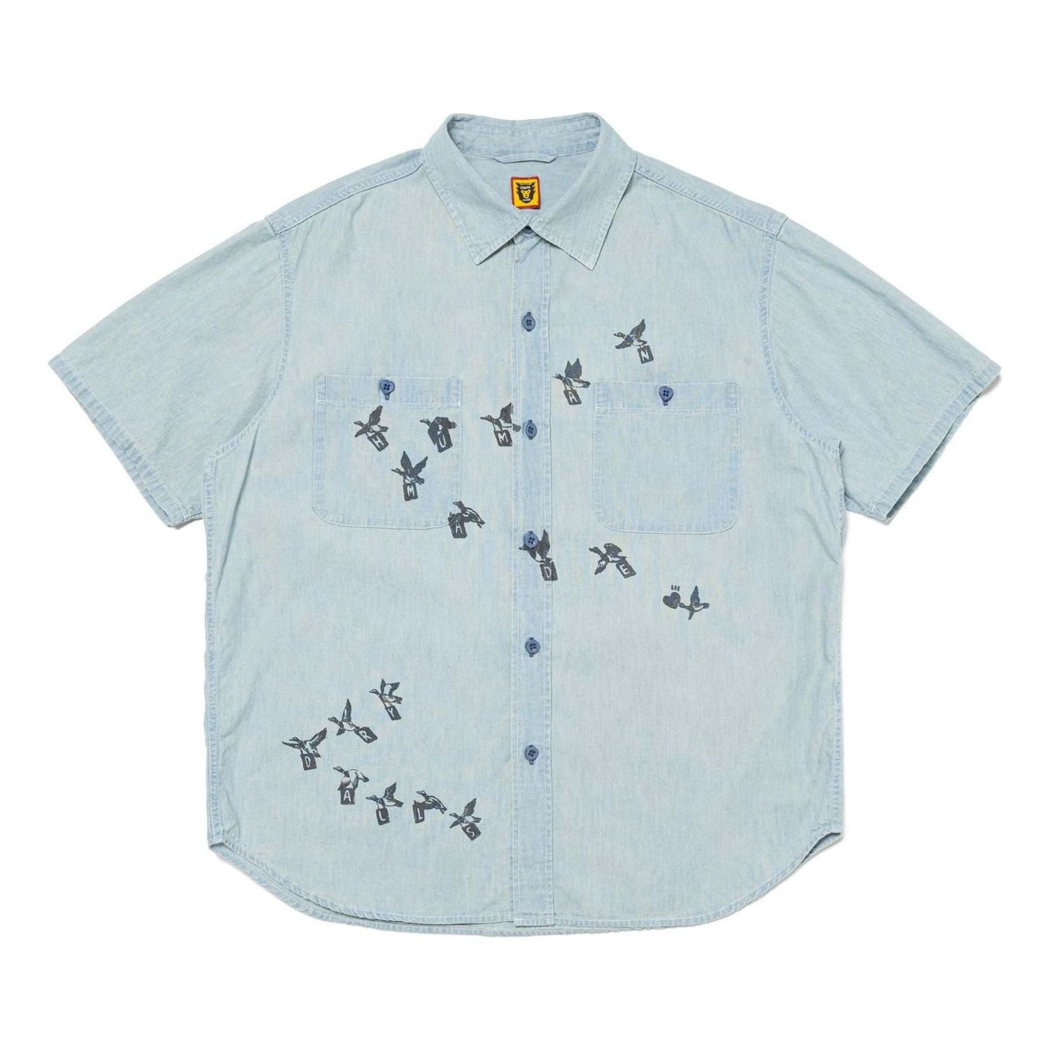 Риза Human Made HUMAN MADE Bird Print Chambray Shirt Синьо | HM27SH019, 0