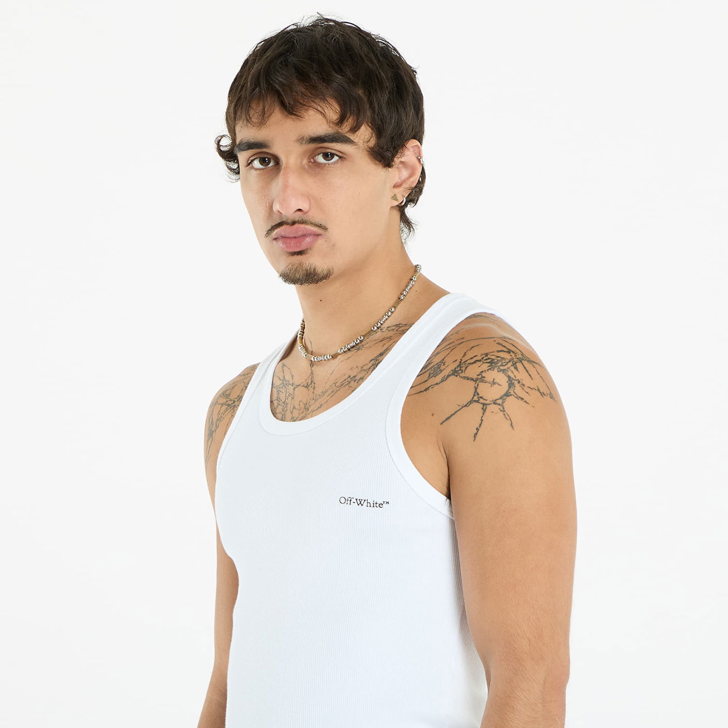 Потник Off-White Off-White Bookish Rib Tank Top Бяло | OMUY006C99JER0020110, 1