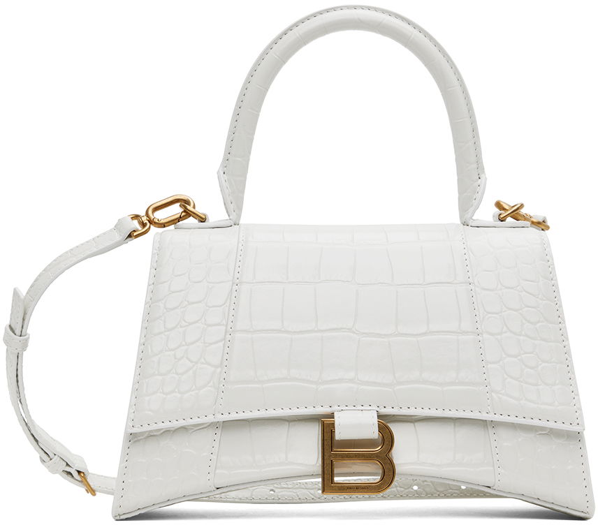 Чанта през рамо Balenciaga Small Hourglass Bag Бяло | 593546 1LRGM, 0