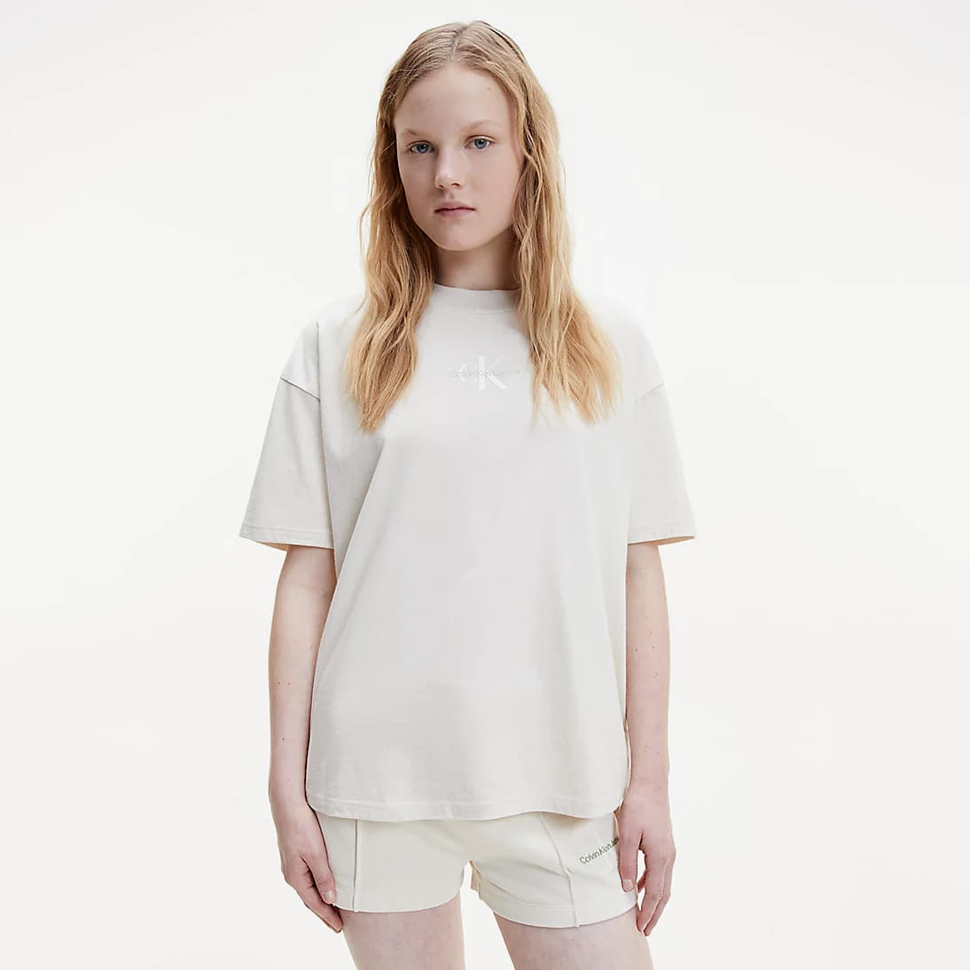 Тениска CALVIN KLEIN Jeans Monogram Boyfriend Fit Tee Бежово | J20J217903 ACF, 0