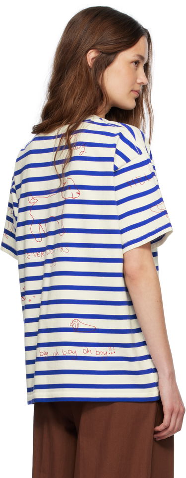 Тениска Bode Bode Margate Striped T-Shirt Бяло | MRS25CS003, 2