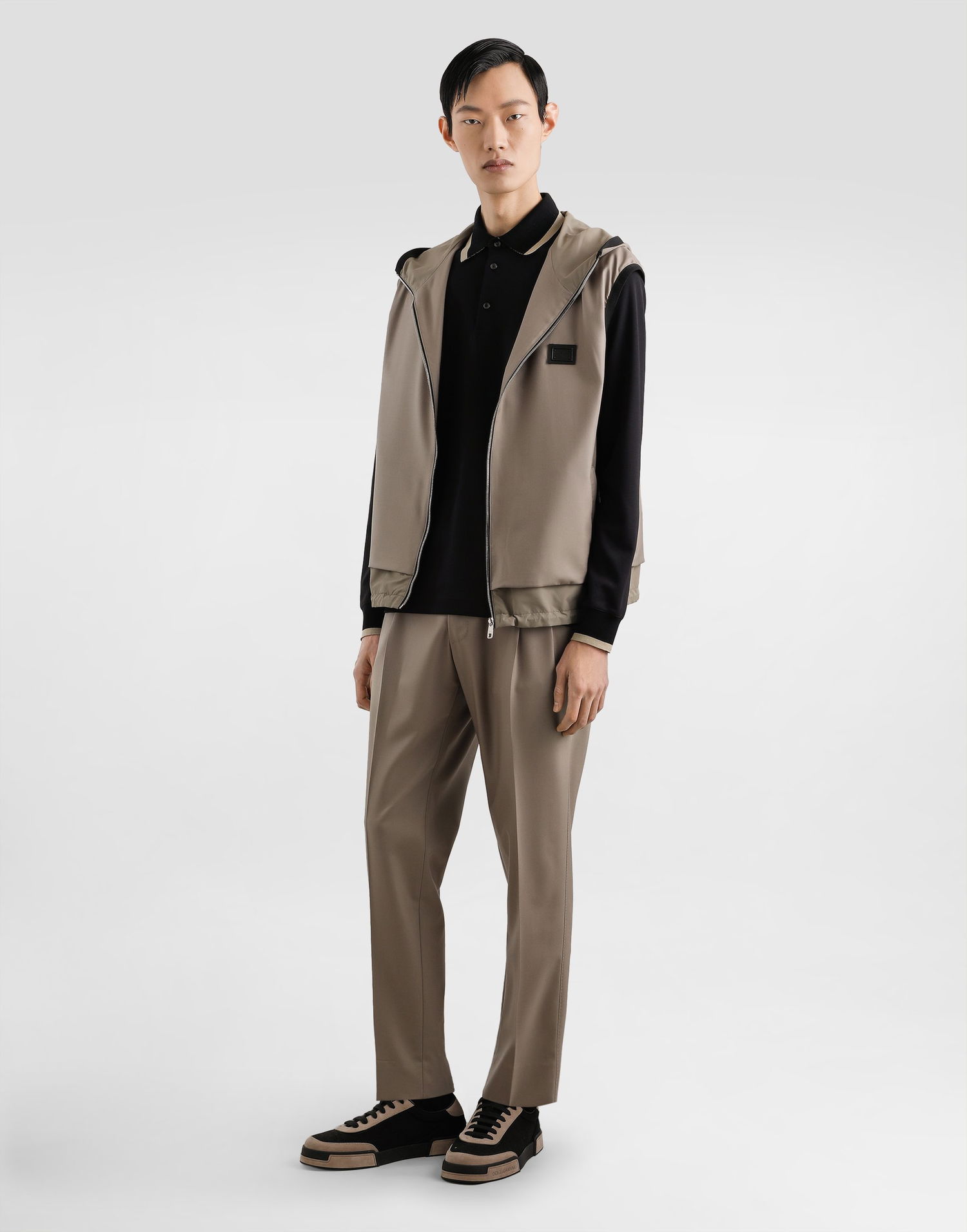 Панталони Dolce & Gabbana Dolce & Gabbana Double-fold Wool Canvas Trousers Бежово | GV4EETFURK8M3725, 1