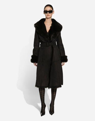 Палта Dolce & Gabbana Shearling Coat With Belt Черно | F0E2SLFUP87N0000, 1