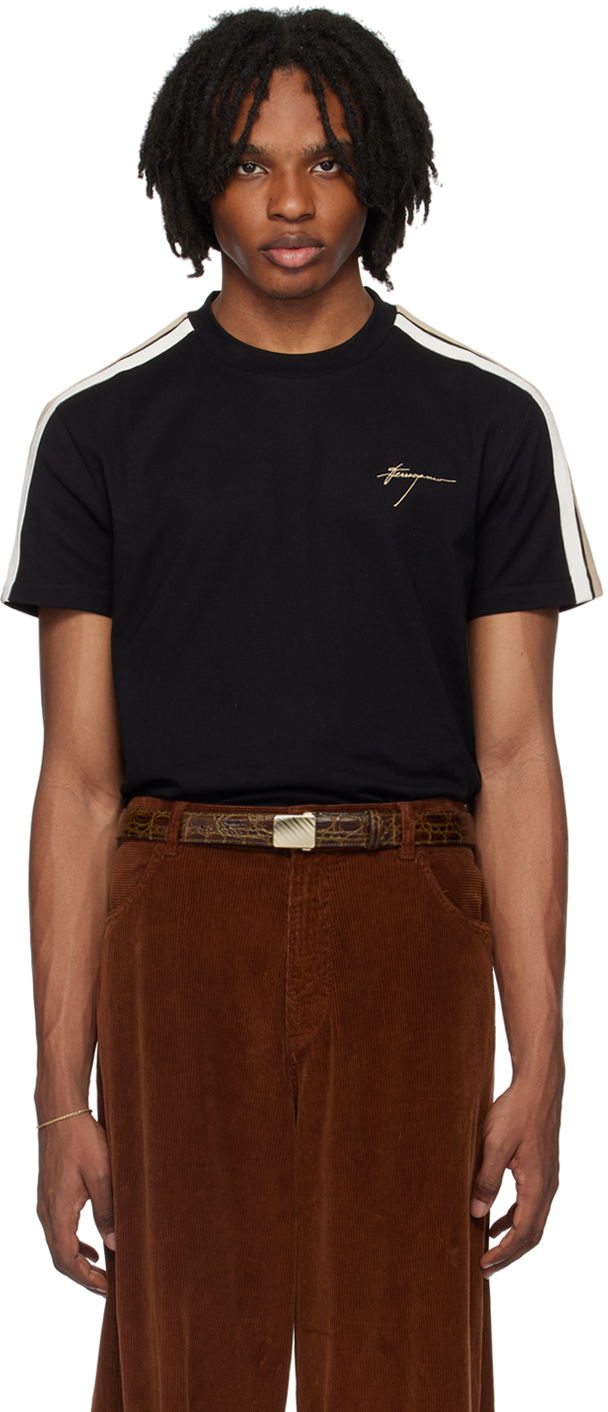 Тениска FERRAGAMO Signature Logo T-Shirt Черно | 776294