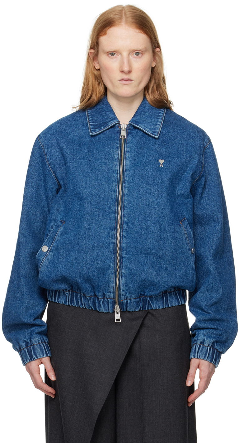 Яке AMI Paris de Cœur Denim Jacket Синьо | HJK014.DE0025, 0
