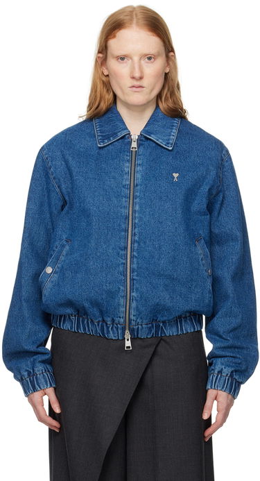 Яке AMI Paris de Cœur Denim Jacket Синьо | HJK014.DE0025, 0