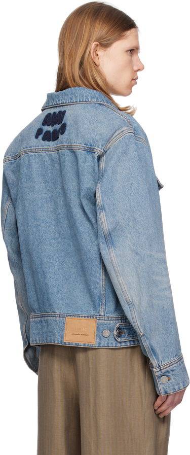 Яке AMI AMI Paris Cotton Denim Trucker Jacket Синьо | HJK247.DE0046, 2