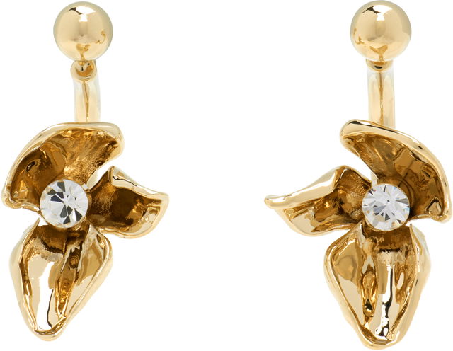 Erdem Small Flower Half-Hoop Earrings