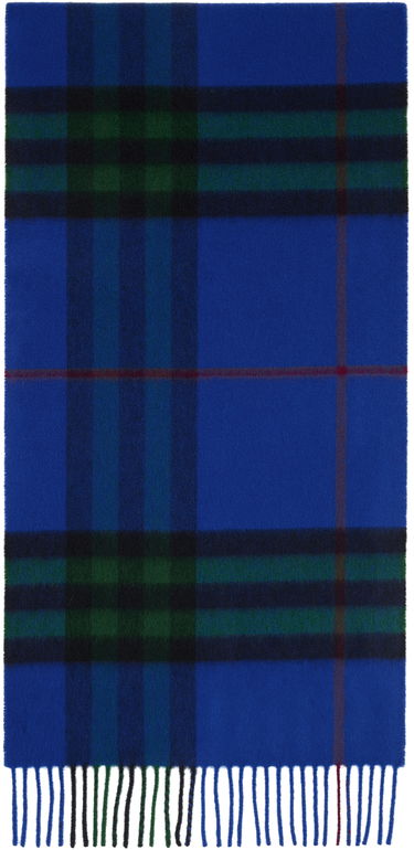 Шал Burberry Burberry Check Cashmere Scarf Синьо | 8112630, 0