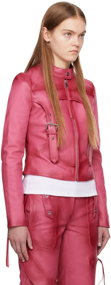 Яке Blumarine Blumarine  Leather Biker Jacket Розово | P422L051A, 1