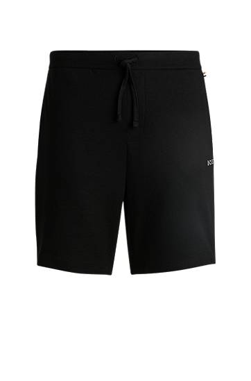 Waffle-Structured Shorts with Embroidered Logo